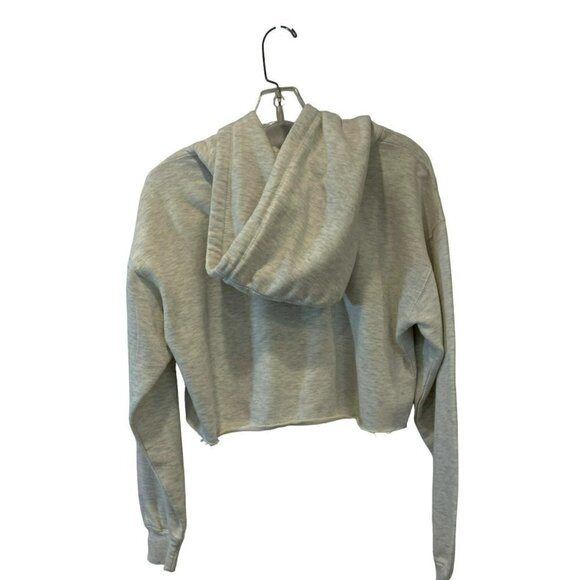 Karen Stewart By AMS Cropped Hooded Sweatshirt Long Sleeve Women's Size Large - Picture 2 of 9